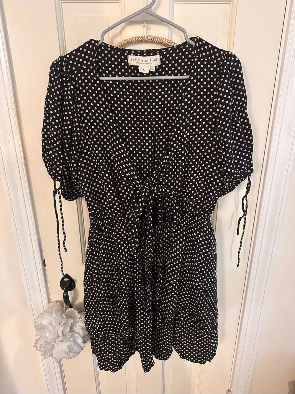 Saltwater Luxe Black Polka Dot Dress